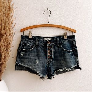 Free People Distressed Jean Shorts
